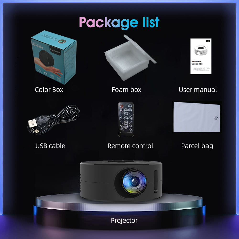 YT200 Home Projector Low Noise LCD Mini Portable Children'S Wireless Mobile Phone Same Screen Projection