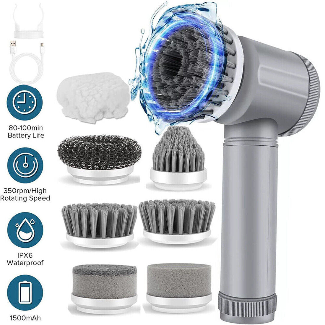 Techzzy Cordless Electric Spin Scrubber