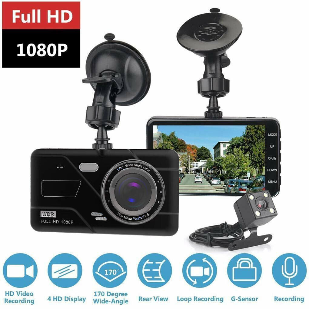 Car Camera Recorder Dual Front and Rear HD 1080P Dash Cam Night Vision