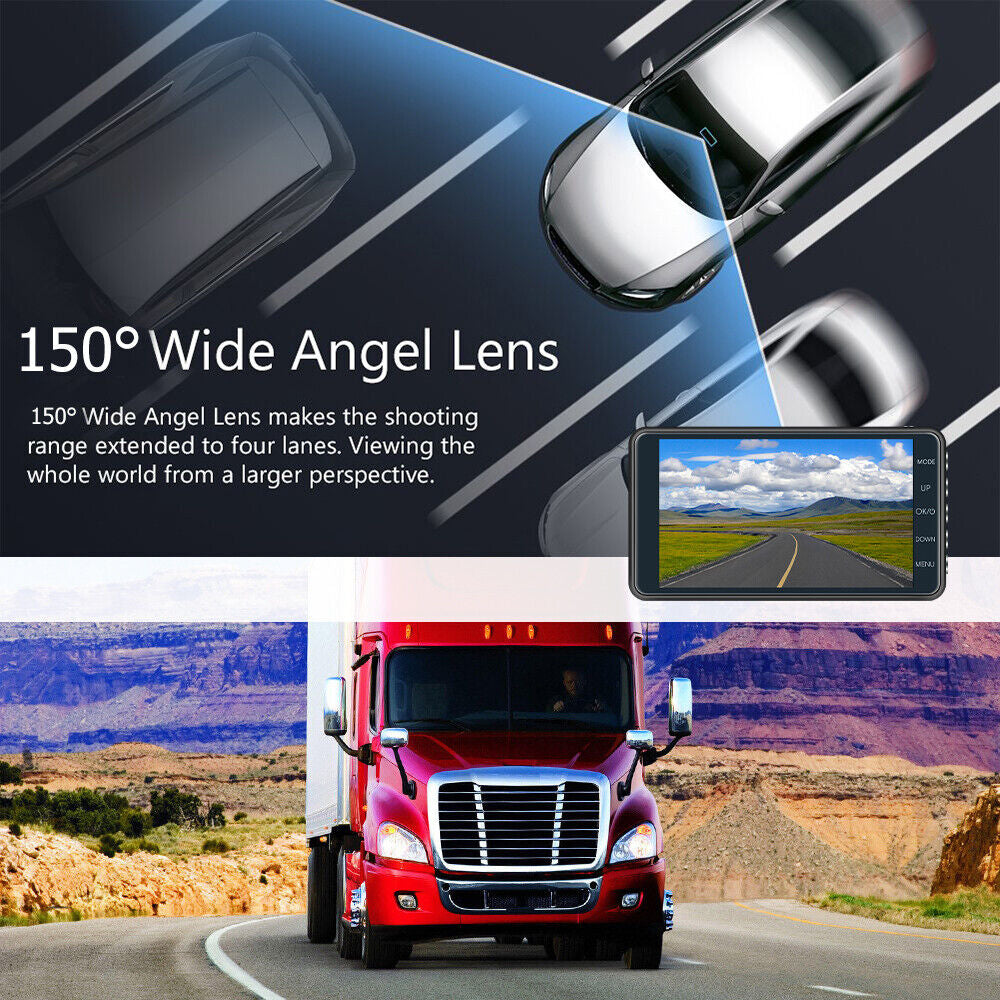 Car Camera Recorder Dual Front and Rear HD 1080P Dash Cam Night Vision
