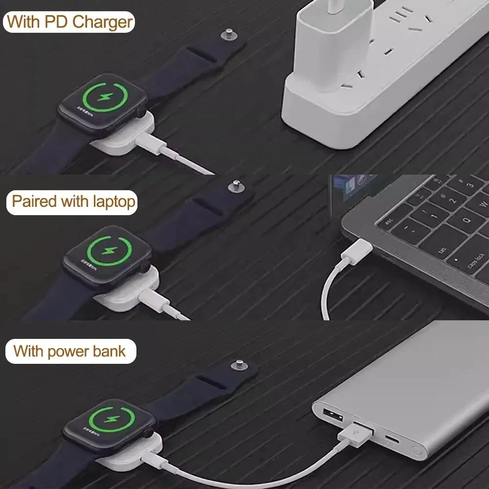 Fast Magnetic Watch Wireless Charger for Apple Watch Series Iwatch 9 8 7 6 5 SE Ultra Dock Adapter Type C 8PIN Portable Charging
