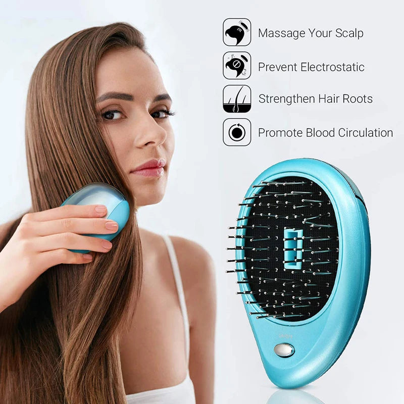 Techzzy Portable Negative Ion Electric Scalp Comb – Hair Massager for Relaxation & Therapy