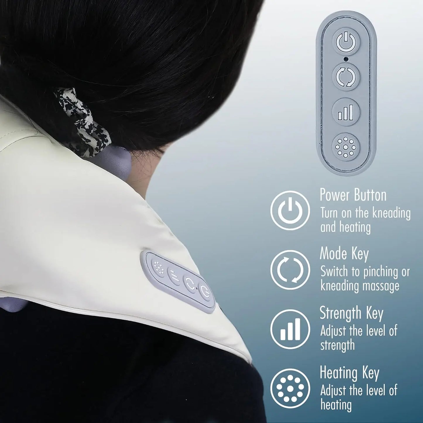 Techzzy Deep Tissue 6D Shiatsu Neck & Shoulder Massager – Heat & Cordless Design