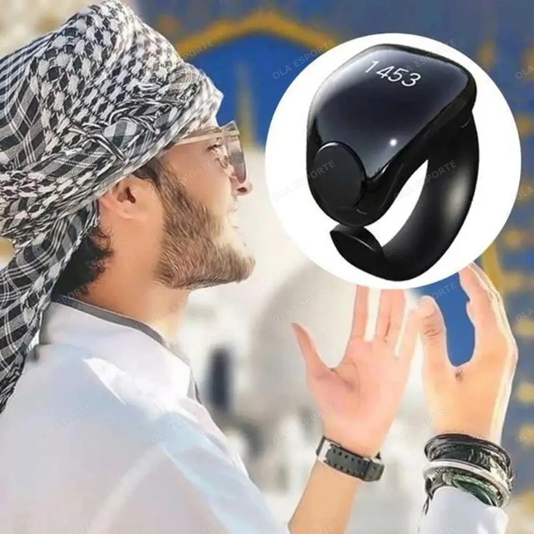 Techzzy Smart Tasbeeh Zikr Ring | Digital Islamic Prayer Counter, Waterproof, Rechargeable, Muslim Dhikr Reminder