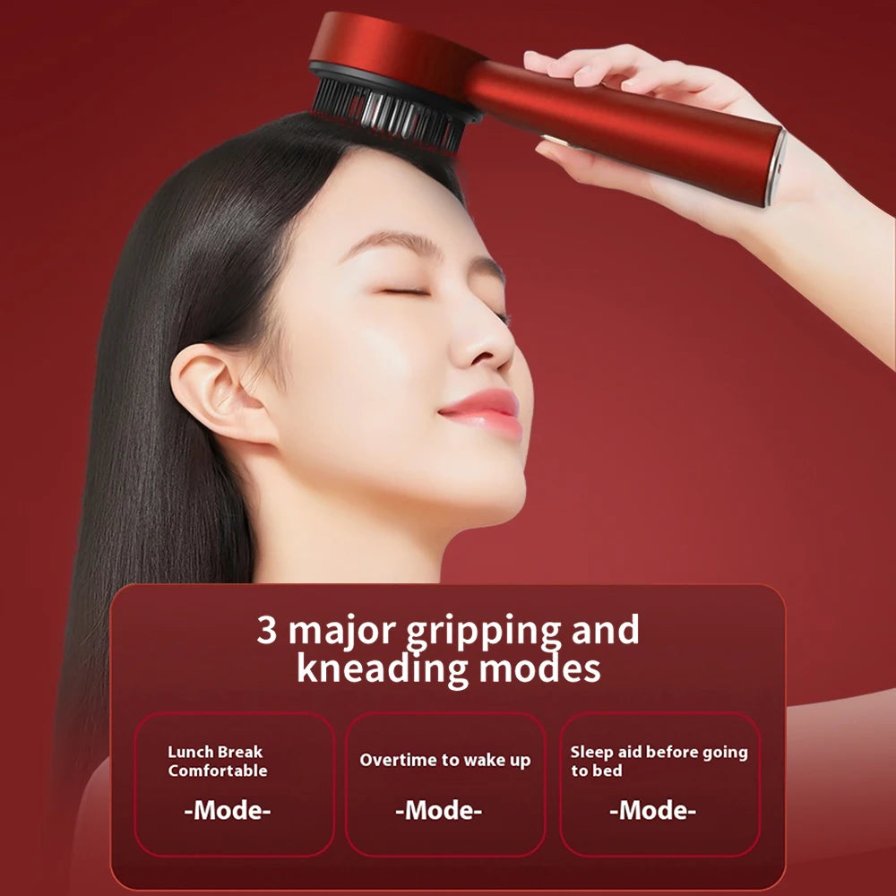 Techzzy Hair Growth Massage Comb – Electric Scalp Massager with Vibration & Red Light Therapy