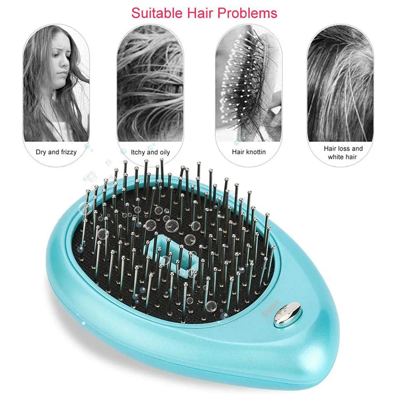 Techzzy Portable Negative Ion Electric Scalp Comb – Hair Massager for Relaxation & Therapy
