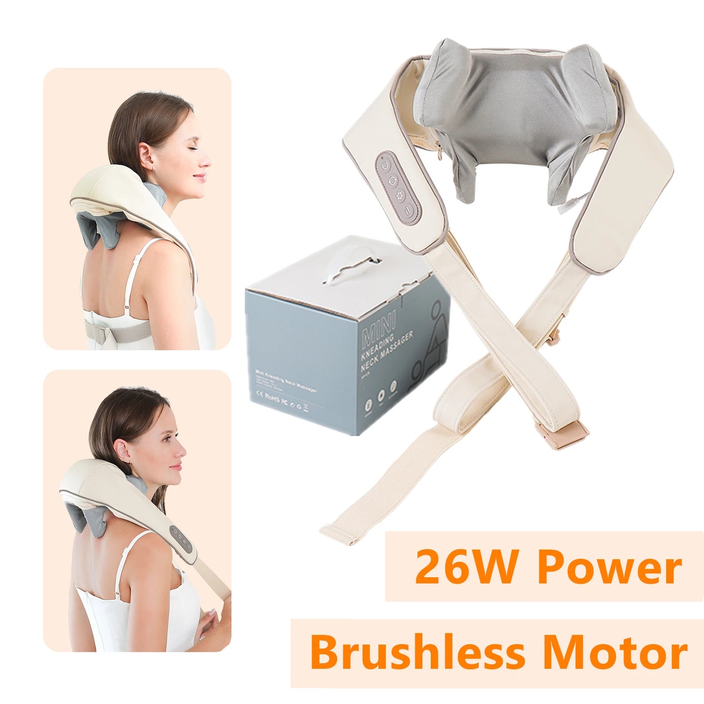 Techzzy Deep Tissue 6D Shiatsu Neck & Shoulder Massager – Heat & Cordless Design