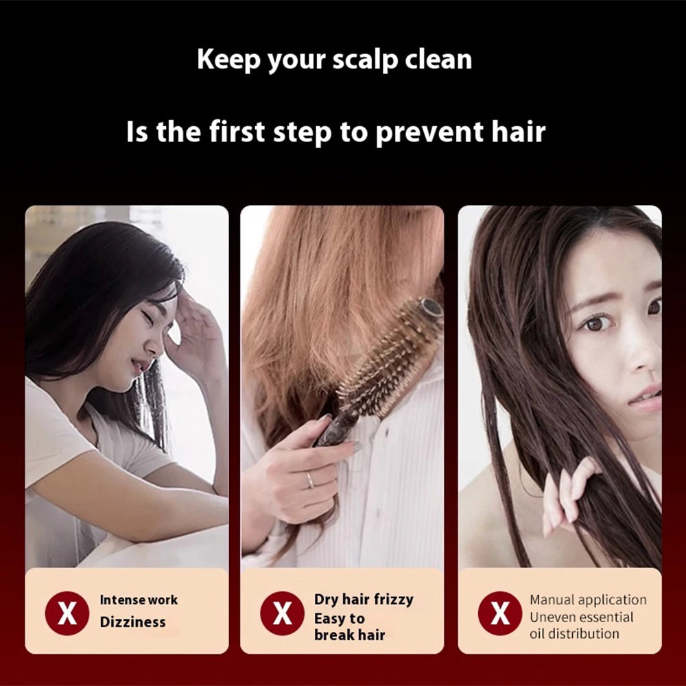 Techzzy Hair Growth Massage Comb – Electric Scalp Massager with Vibration & Red Light Therapy