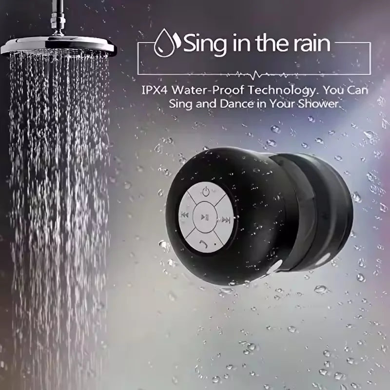 Techzzy Mini Wireless Bluetooth Speaker – Waterproof IPX4 LED Stereo for Outdoor & Bathroom Use