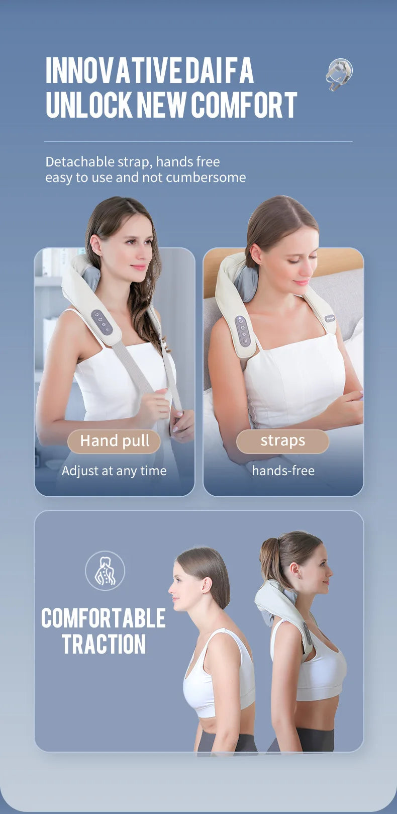 Techzzy Deep Tissue 6D Shiatsu Neck & Shoulder Massager – Heat & Cordless Design