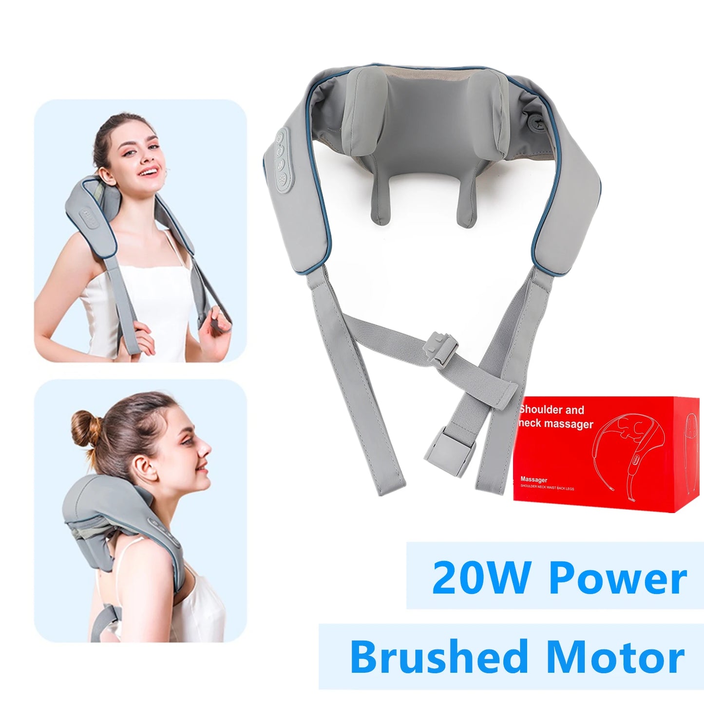 Techzzy Deep Tissue 6D Shiatsu Neck & Shoulder Massager – Heat & Cordless Design
