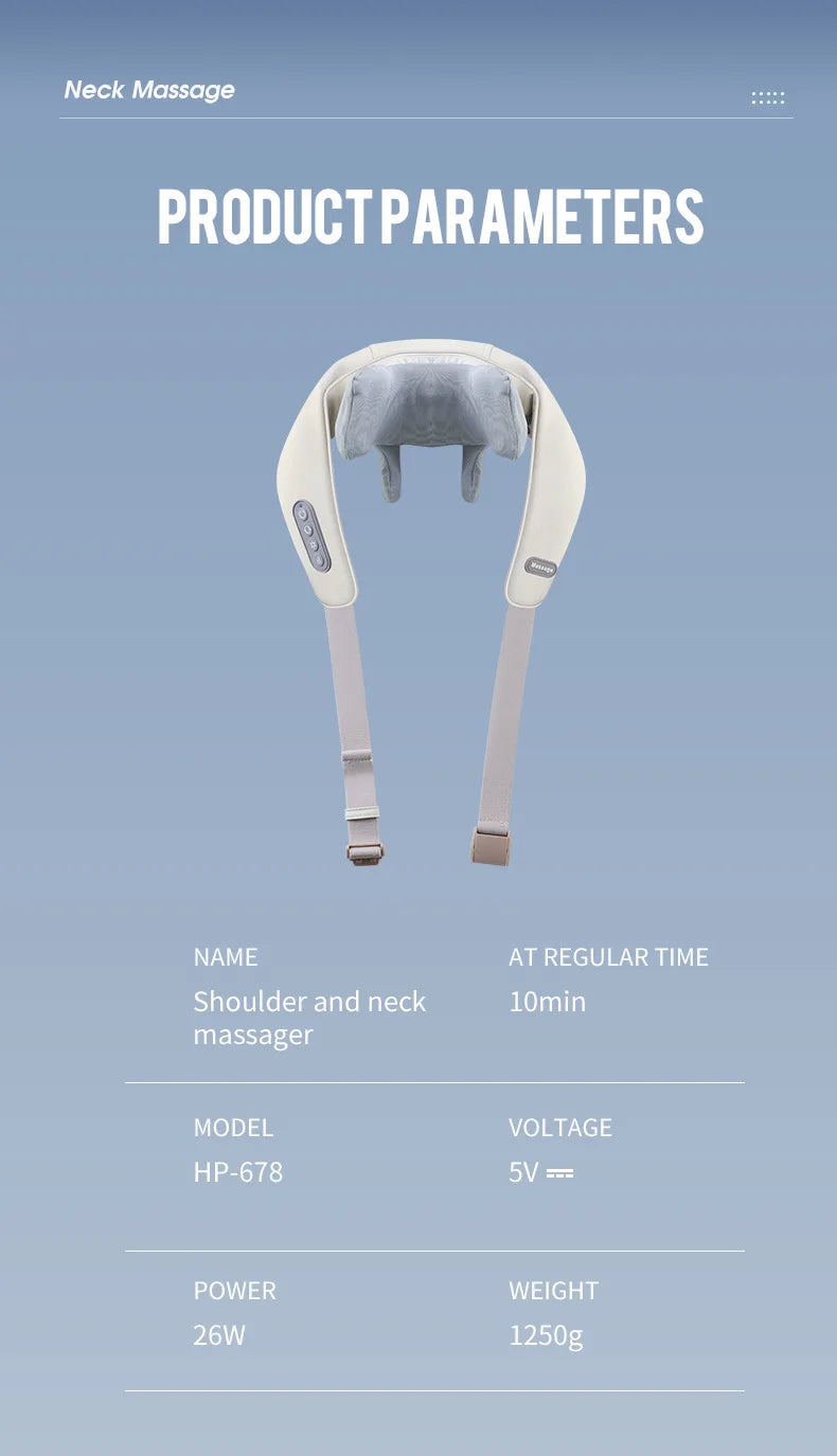 Techzzy Deep Tissue 6D Shiatsu Neck & Shoulder Massager – Heat & Cordless Design