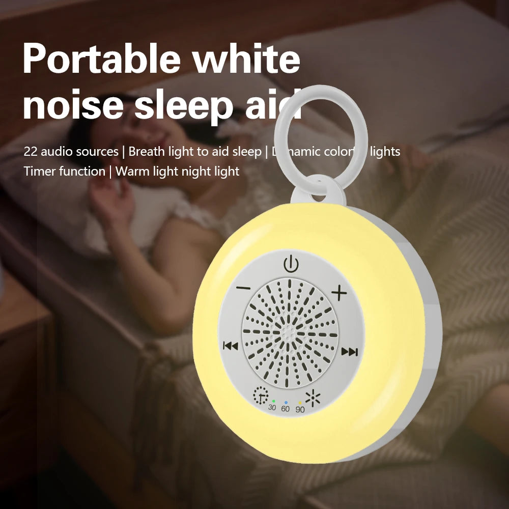 Techzzy Baby Sleep White Noise Machine – USB Rechargeable Sound Player with Timer & Night Light
