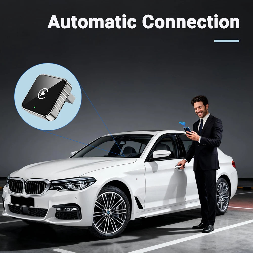 Techzzy XUDA 2-in-1 Wireless CarPlay & Android Auto Adapter – Plug & Play USB Dongle for OEM Car Stereo