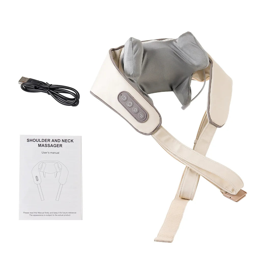 Techzzy Deep Tissue 6D Shiatsu Neck & Shoulder Massager – Heat & Cordless Design