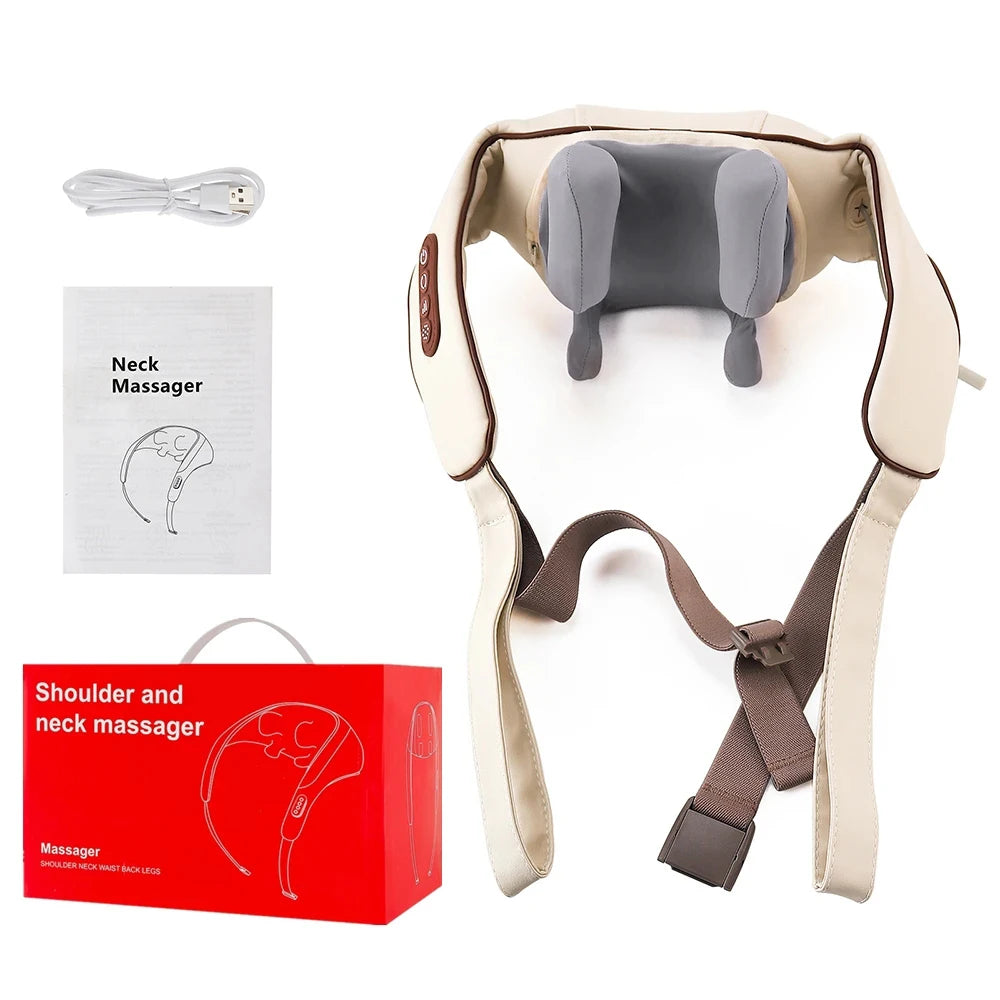 Techzzy Deep Tissue 6D Shiatsu Neck & Shoulder Massager – Heat & Cordless Design