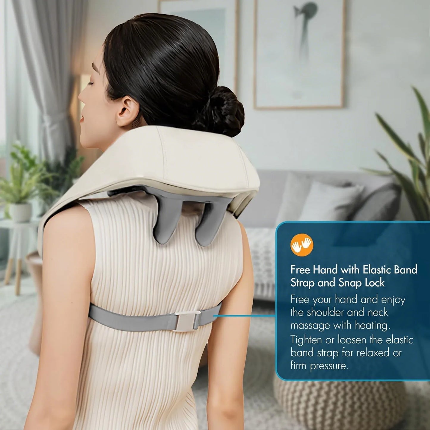 Techzzy Deep Tissue 6D Shiatsu Neck & Shoulder Massager – Heat & Cordless Design