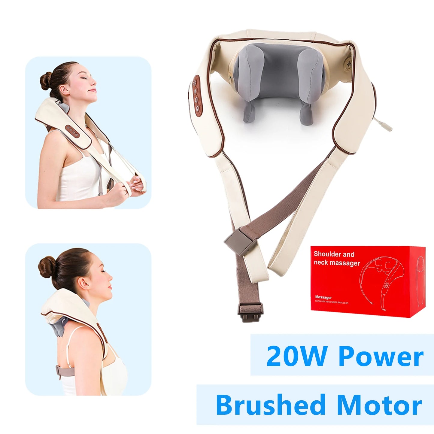 Techzzy Deep Tissue 6D Shiatsu Neck & Shoulder Massager – Heat & Cordless Design
