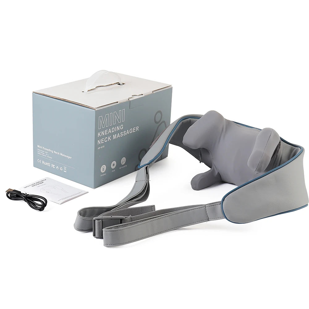 Techzzy Deep Tissue 6D Shiatsu Neck & Shoulder Massager – Heat & Cordless Design