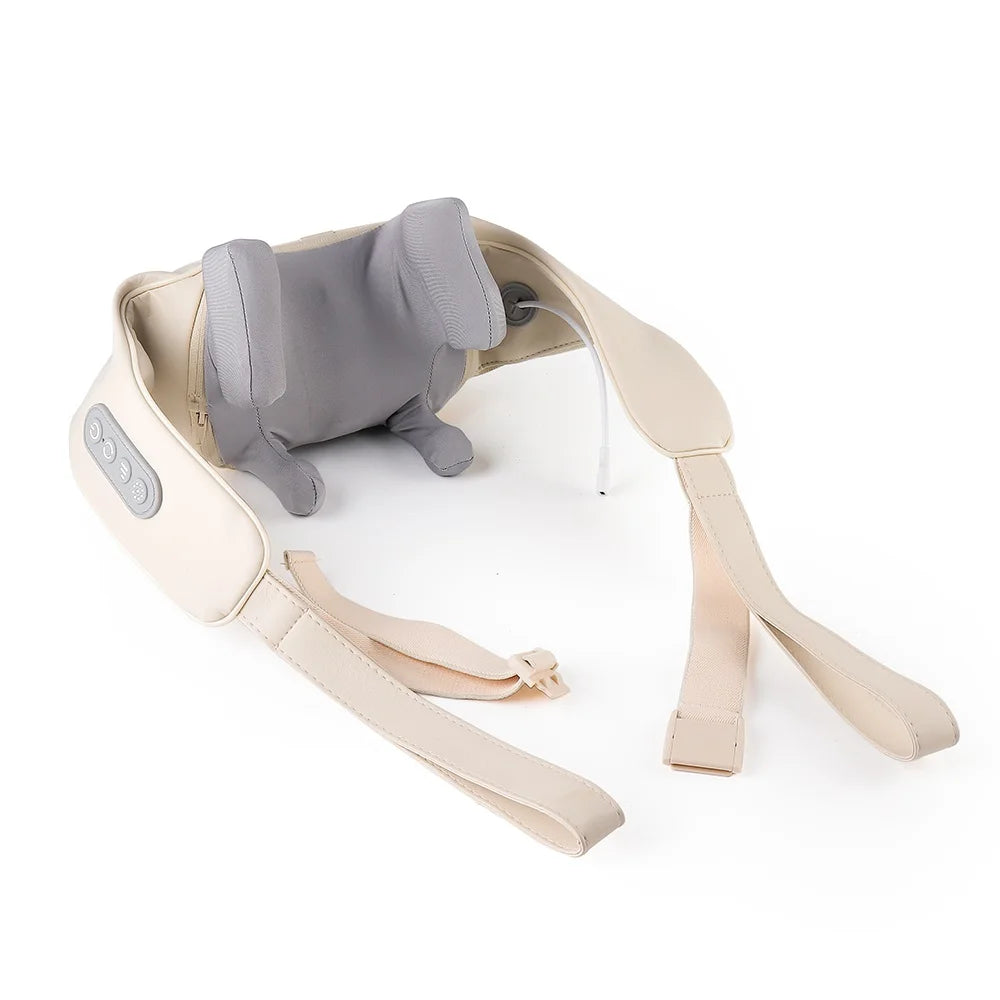 Techzzy Deep Tissue 6D Shiatsu Neck & Shoulder Massager – Heat & Cordless Design