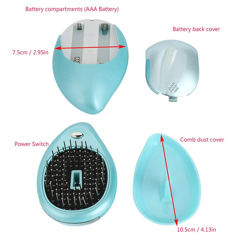 Techzzy Portable Negative Ion Electric Scalp Comb – Hair Massager for Relaxation & Therapy