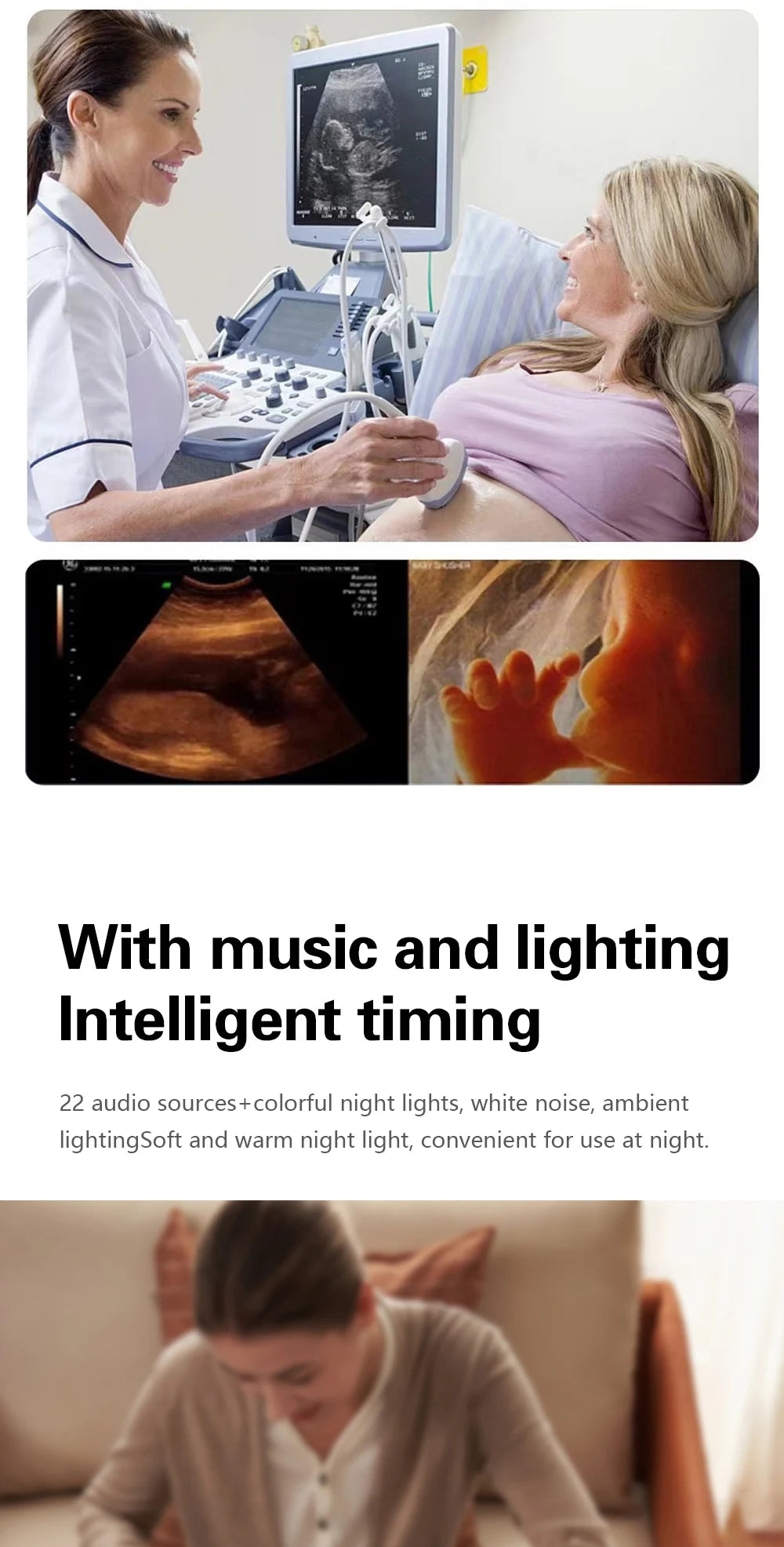 Techzzy Baby Sleep White Noise Machine – USB Rechargeable Sound Player with Timer & Night Light
