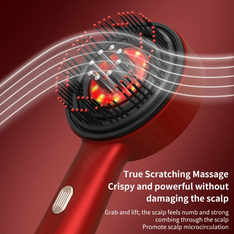 Techzzy Hair Growth Massage Comb – Electric Scalp Massager with Vibration & Red Light Therapy