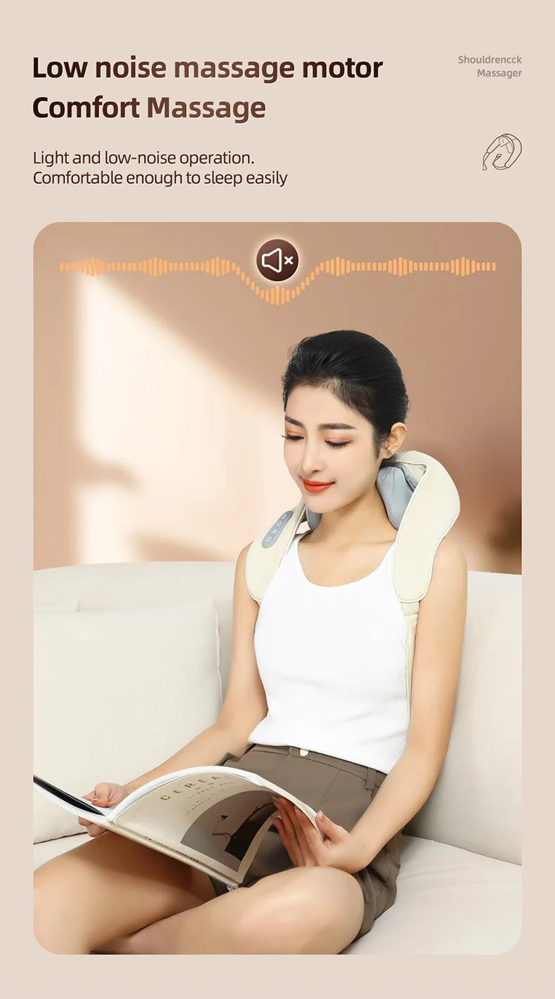 Techzzy Deep Tissue 6D Shiatsu Neck & Shoulder Massager – Heat & Cordless Design