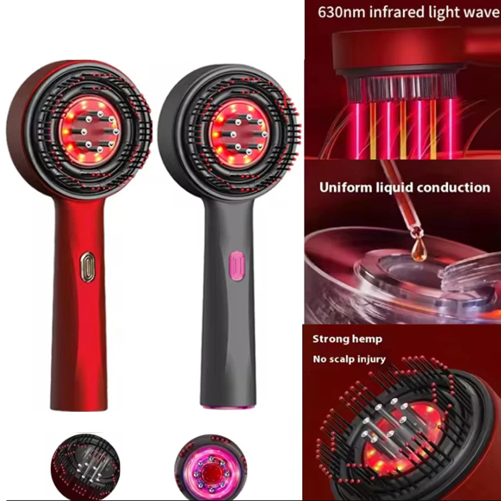 Techzzy Hair Growth Massage Comb – Electric Scalp Massager with Vibration & Red Light Therapy