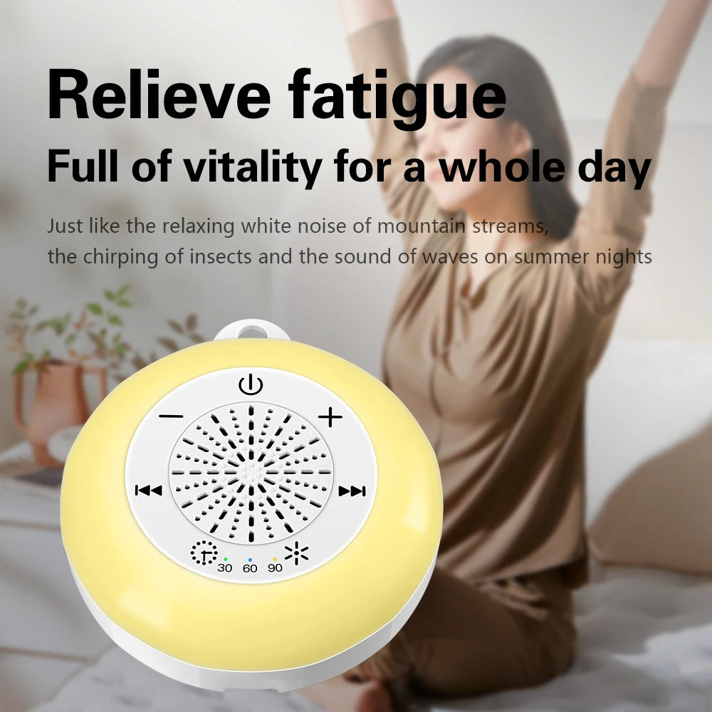 Techzzy Baby Sleep White Noise Machine – USB Rechargeable Sound Player with Timer & Night Light