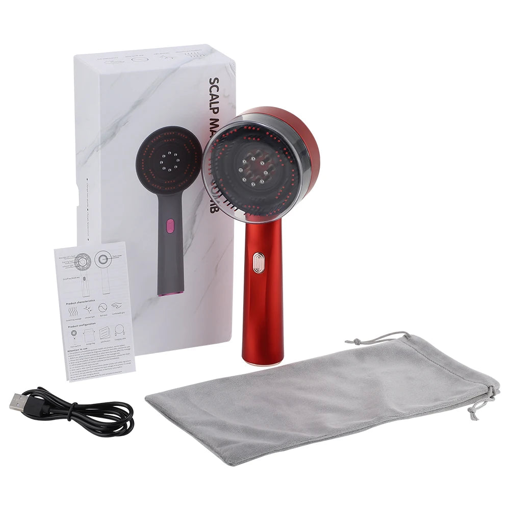 Techzzy Hair Growth Massage Comb – Electric Scalp Massager with Vibration & Red Light Therapy