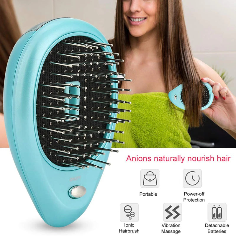 Techzzy Portable Negative Ion Electric Scalp Comb – Hair Massager for Relaxation & Therapy