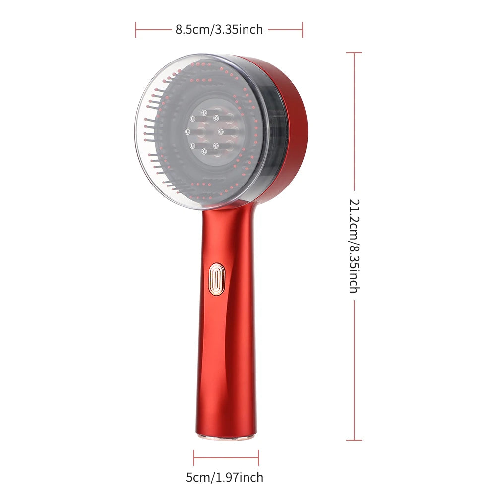 Techzzy Hair Growth Massage Comb – Electric Scalp Massager with Vibration & Red Light Therapy