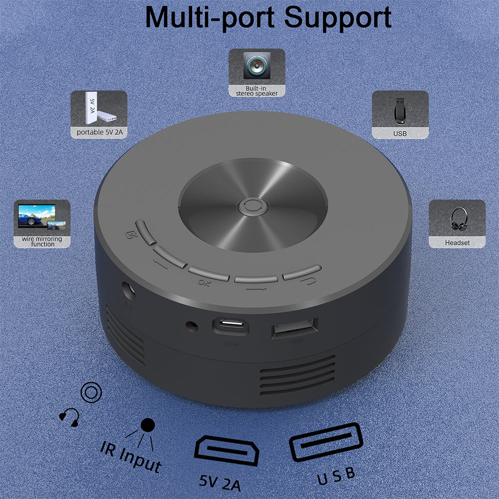YT200 Home Projector Low Noise LCD Mini Portable Children'S Wireless Mobile Phone Same Screen Projection