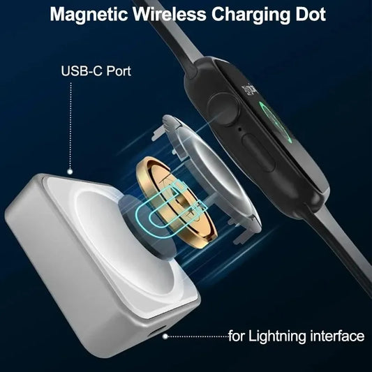 Fast Magnetic Watch Wireless Charger for Apple Watch Series Iwatch 9 8 7 6 5 SE Ultra Dock Adapter Type C 8PIN Portable Charging