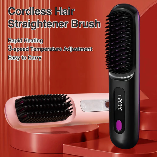 Techzzy Heated Hair Straightening Comb – Quick &amp; Professional Hot Comb Styler