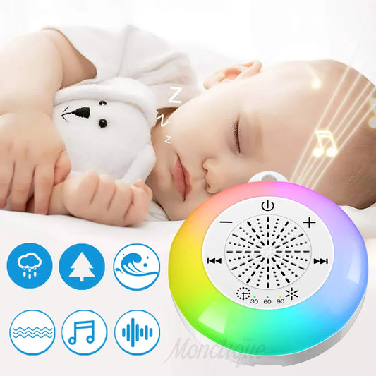 Techzzy Baby Sleep White Noise Machine – USB Rechargeable Sound Player with Timer & Night Light