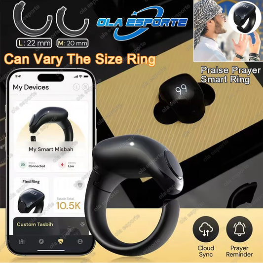 Techzzy Smart Tasbeeh Zikr Ring | Digital Islamic Prayer Counter, Waterproof, Rechargeable, Muslim Dhikr Reminder